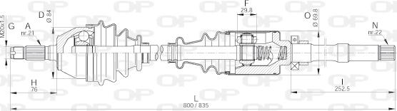 Open Parts DRS6031.00 - Приводной вал autospares.lv