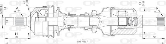 Open Parts DRS6023.00 - Приводной вал autospares.lv