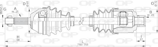 Open Parts DRS6071.00 - Приводной вал autospares.lv