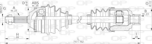 Open Parts DRS6073.00 - Приводной вал autospares.lv