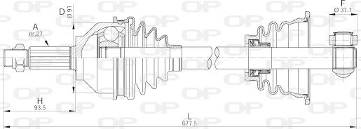 Open Parts DRS6191.00 - Приводной вал autospares.lv