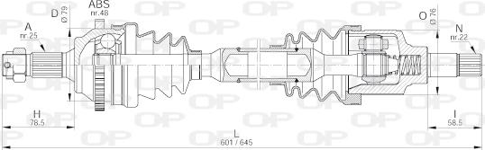 Open Parts DRS6193.00 - Приводной вал autospares.lv