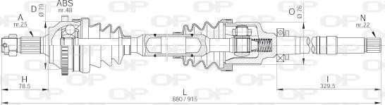 Open Parts DRS6192.00 - Приводной вал autospares.lv