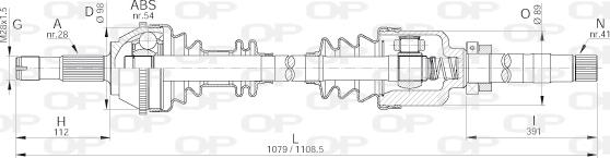 Open Parts DRS6144.00 - Приводной вал autospares.lv