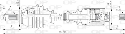 Open Parts DRS6145.00 - Приводной вал autospares.lv