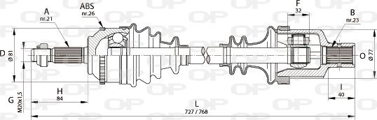 Open Parts DRS6140.00 - Приводной вал autospares.lv