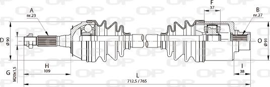 Open Parts DRS6148.00 - Приводной вал autospares.lv