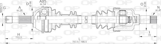 Open Parts DRS6143.00 - Приводной вал autospares.lv