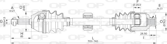 Open Parts DRS6147.00 - Приводной вал autospares.lv