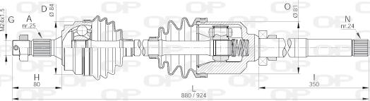 Open Parts DRS6159.00 - Приводной вал autospares.lv