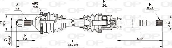 Open Parts DRS6150.00 - Приводной вал autospares.lv