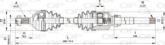 Open Parts DRS6158.00 - Приводной вал autospares.lv