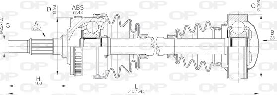 Open Parts DRS6153.00 - Приводной вал autospares.lv