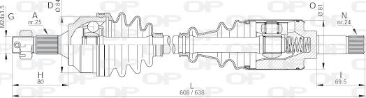 Open Parts DRS6161.00 - Приводной вал autospares.lv