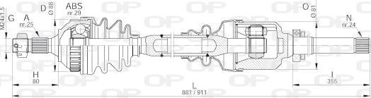 Open Parts DRS6168.00 - Приводной вал autospares.lv