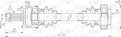 Open Parts DRS6104.00 - Приводной вал autospares.lv