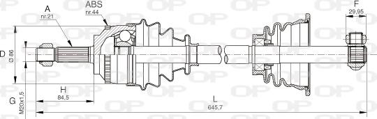 Open Parts DRS6100.00 - Приводной вал autospares.lv