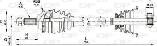 Open Parts DRS6110.00 - Приводной вал autospares.lv