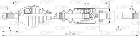 Open Parts DRS6184.00 - Приводной вал autospares.lv