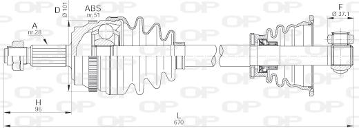 Open Parts DRS6180.00 - Приводной вал autospares.lv