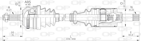 Open Parts DRS6183.00 - Приводной вал autospares.lv