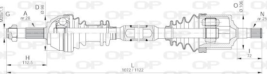 Open Parts DRS6139.00 - Приводной вал autospares.lv