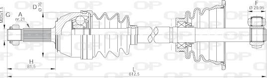 Open Parts DRS6135.00 - Приводной вал autospares.lv