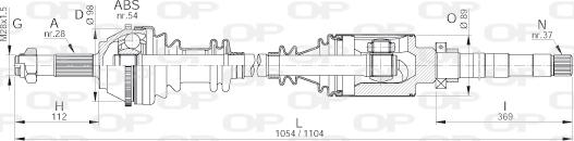 Open Parts DRS6138.00 - Приводной вал autospares.lv
