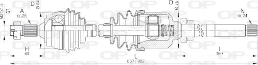 Open Parts DRS6133.00 - Приводной вал autospares.lv