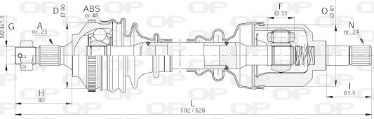 Open Parts DRS6129.00 - Приводной вал autospares.lv