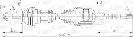 Open Parts DRS6175.00 - Приводной вал autospares.lv