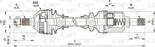 Open Parts DRS6178.00 - Приводной вал autospares.lv