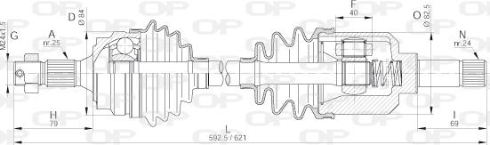 Open Parts DRS6173.00 - Приводной вал autospares.lv