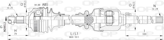 Open Parts DRS6396.00 - Приводной вал autospares.lv