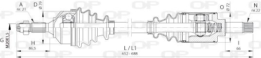 Open Parts DRS6390.00 - Приводной вал autospares.lv