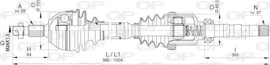 Open Parts DRS6398.00 - Приводной вал autospares.lv