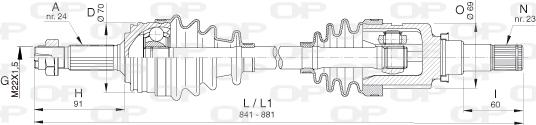 Open Parts DRS6393.00 - Приводной вал autospares.lv