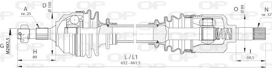 Open Parts DRS6392.00 - Приводной вал autospares.lv