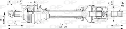 Open Parts DRS6397.00 - Приводной вал autospares.lv