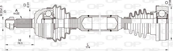 Open Parts DRS6349.00 - Приводной вал autospares.lv