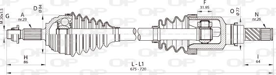 Open Parts DRS6345.00 - Приводной вал autospares.lv