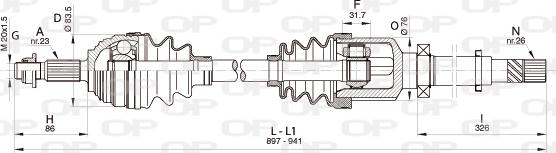 Open Parts DRS6343.00 - Приводной вал autospares.lv