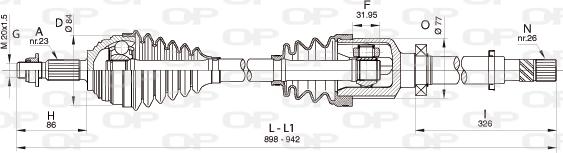 Open Parts DRS6355.00 - Приводной вал autospares.lv