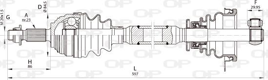 Open Parts DRS6352.00 - Приводной вал autospares.lv