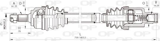 Open Parts DRS6369.00 - Приводной вал autospares.lv