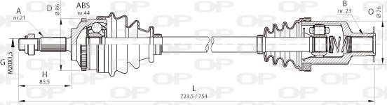 Open Parts DRS6364.00 - Приводной вал autospares.lv
