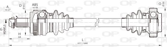 Open Parts DRS6365.00 - Приводной вал autospares.lv