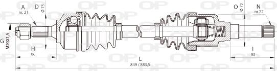 Open Parts DRS6366.00 - Приводной вал autospares.lv