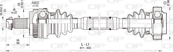 Open Parts DRS6360.00 - Приводной вал autospares.lv