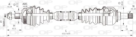 Open Parts DRS6362.00 - Приводной вал autospares.lv